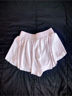 Women's White Elastic-Waist Skort Shorts